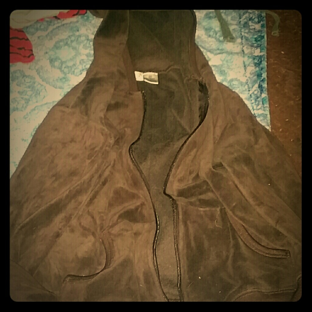 Girls brown suede type  light hoodie